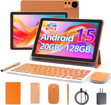 Android 15 Tablet 10 Inch, 20GB RAM 128GB ROM/2TB Expandable, 2.0Ghz Quad-Core P