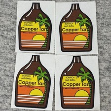Lot of 4 Scratch and Smell Sniff Stickers Copper Tan Lotion Mello Smellos 1980s