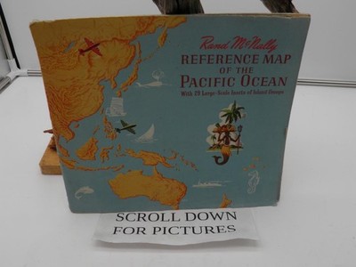 WW2 RAND McNALLY REFERENCE MAP OF THE PACIFIC OCEAN ISLAND GROUPS