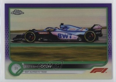 2022 Topps Chrome Formula 1 F1 Cars Purple & Green Refractor Esteban Ocon 13c1