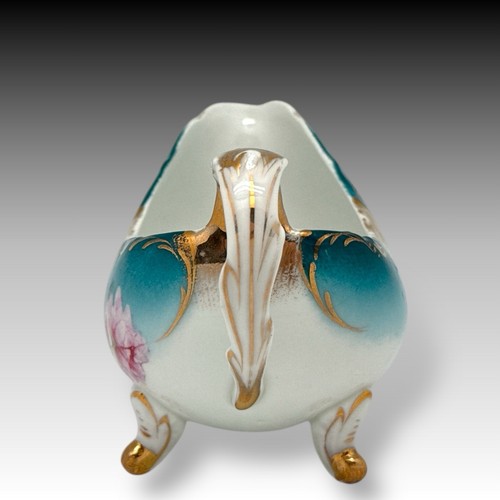 K. Steinmann SILESIA Porcelain Creamer Hand Painted Roses & Gold Gilt c.1900-31 - Picture 4 of 7