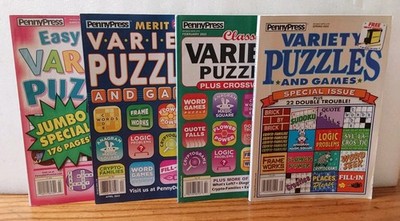 Penny Press Variety Puzzles and Games Brain Logic Books 4pc 2022-2023 Spring
