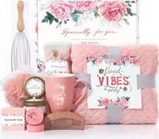 Pink Gift Baskets for Women - Valentines Day Gift Basket for Girlfriend, Teen Gi