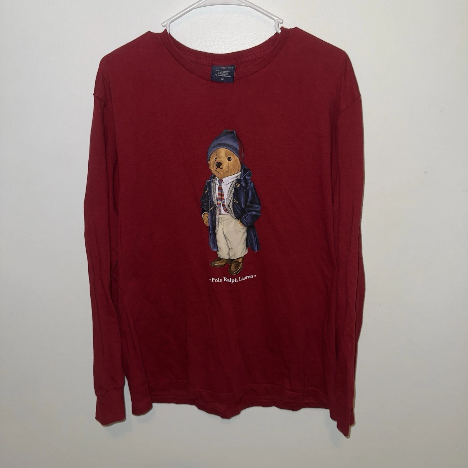 Vintage Polo Sport Ralph Lauren Polo Bear Long Sleeve T Shirt Size Medium