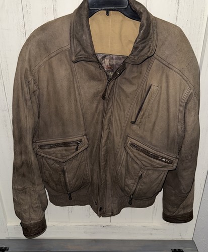 Mirage Classics Mens Genuine Leather Jacket 5 Pocket Bomber Jacket Size Medium - Image 1
