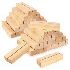 30Pcs 3.9x1.4 Inches Wood Table Number Stands, Wooden Place Card Holders, Acr...