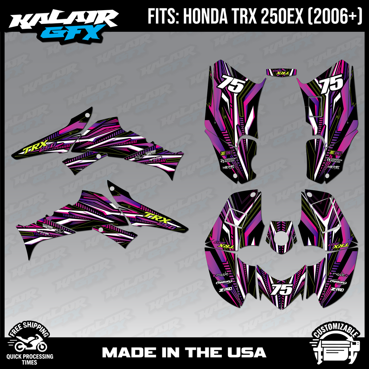 版画　8/250 Graphics Kit for ATV Honda TRX250EX (2006-2026) Prime Series
