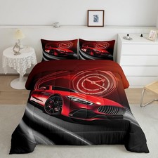 Race Car Comforter Set, Twin Bedding for Boys, Multi 31, All Seasons, 2 Pieces
