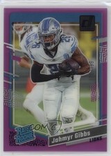 2023 Panini Clearly Donruss Rated Rookie Purple /199 Jahmyr Gibbs #62 0c3