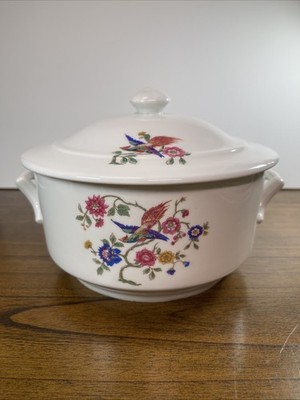 BIA Cordon Bleu Flowers Birds Porcelain Small Casserole Brie Pot & Lid 1 Qt