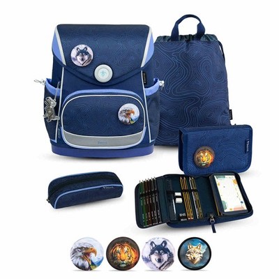 Belmil Compact Plus Premium Schulranzen Set 5-teilig ''Topographic''