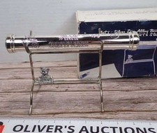 Birth Certificate Holder Featuring Teddy Bear Silver Plated , 9.5" Tube w/stand