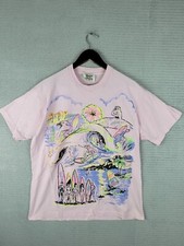 VTG Surf T-shirt size large big print puff surfing waves board retro art