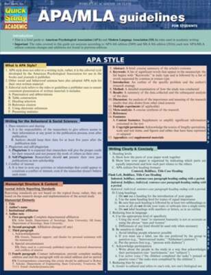 APA/MLA Guidelines by BarCharts Inc: Used