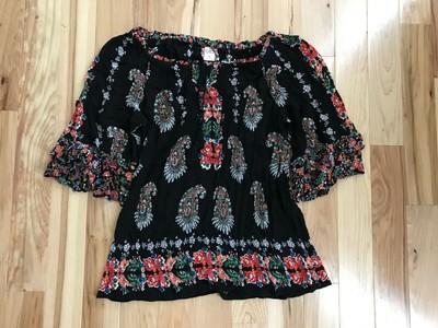 bila double sleeve ruffle blouse