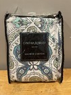 New ListingCynthia Rowley Parisian Tile Blue Teal Cotton Blend Fabric Shower Curtain 72x72"