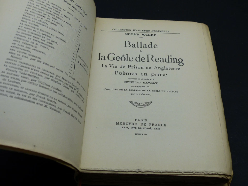 Oscar Wilde , Ballade De La Geôle De Reading, 1927 sur vergé - Photo 3/4