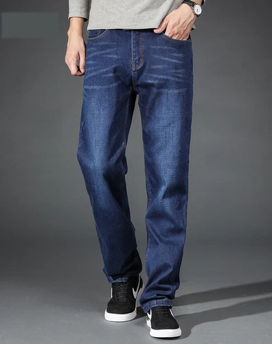 Hombre Invierno Grueso Térmico Jeans Forrado de Vellón Denim Pantalones Algodón Cálidos Pantalones - Imagen 4 de 17