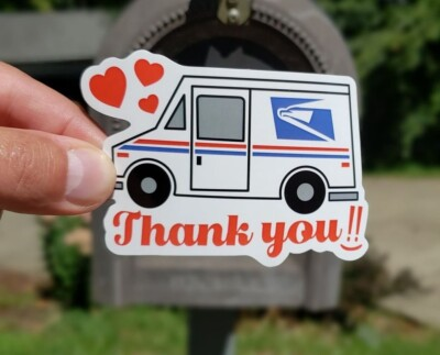 #ad Thank You USPS Mail Carriers Post Office Mail Box Vinyl Appreciation Sticker $3.99