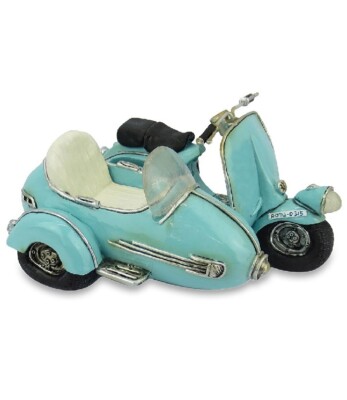 Les Alpes 014 91572-1  Vespa mit Seitenwagen hellblau 16 cm Kunstharz Spardose