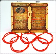 5 X Kabbalah Red String Bracelets for Evil Eye Protection with 5 Blessing Cards