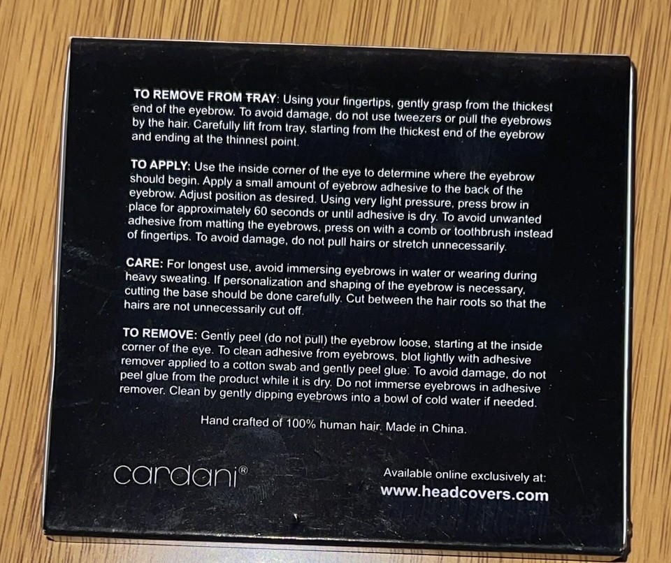 New Cardani Stick On Fake Eyebrow Wigs Real Human Hair light Brown 17