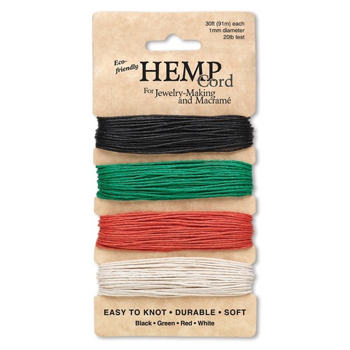 Cord, Hemp, 120 Foot Set Primary Mix 1mm Polished Hemp Cord with 20lb Test * - Picture 2 of 2