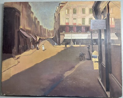 Café des Tribunaux, Dieppe Study, Acrylic Painting on Canvas, 20  x 16  Unframed