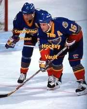 St. Louis BLUES Brett HULL #16 Al MacINNIS #2 Face OFF Custom LAB 8X10 AWESOME!
