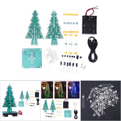 3D Christmas Tree Assemble Kit ICStation DIY Soldering Practice Electronic Kit