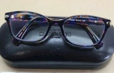Coach Womens Eyeglasses HC6065 5288 Confetti Purple 51mm With Case and Cloth