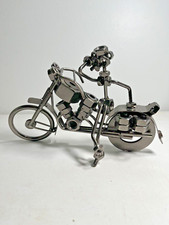 Handcrafted Recycled Metal Art Motorcycle With Nuts-Bolts washers