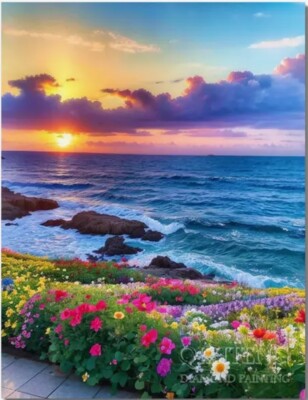 Diamond Painting Stickerei 20x30cm Bilder Set Malen nach Zahlen Meer