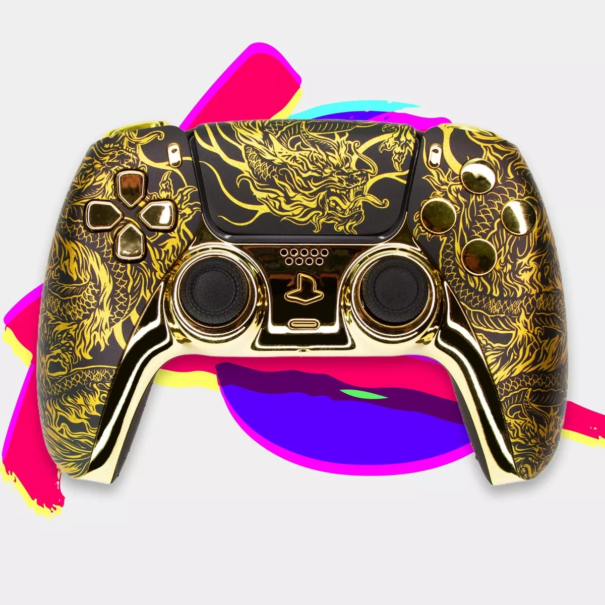 Golden Dragon Sony x Killscreen DualSense Playstation 5 PS5 Controller  GoldBlack