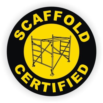 10 pcs - Scaffold Certified Hard Hat Stickers Safety Harness Helmet Decals 10x