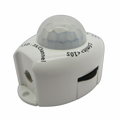 LED Bewegungssensor 12V 3A Sensor Hohlstecker einstellbar 10s-15min Schalter