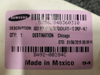 Samsung Fridge Main Board DA92-00384C