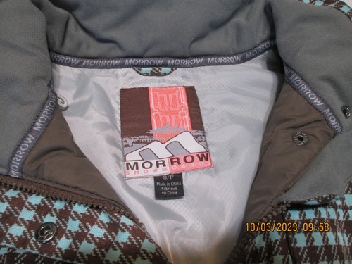 Snowboarding Jacket By: MORROW ~ Teal/Brown Checkered ~ Size = S/P - Picture 6 of 22
