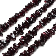 Natural Red Garnet Chip Beads 32” Strand 5~8mm Jewelry Making Bulk Loose
