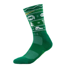 Nike Elite Adult Green Crew Polyester Cushion Holiday Basketball Socks Sz S 4-6