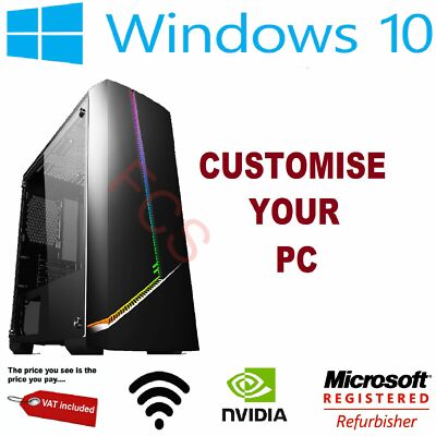 ULTRASCHNELLER i3 i5 i7 Desktop Gaming Computer PC 2TB 16GB RAM GTX 1660 Windows 10