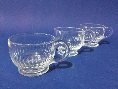 Vintage Kristallglas 3 x handgeschliffene Puddingbecher