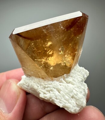 59 Gr. Well Terminated Top Quality Topaz Huge Crystal On Cleavelandite @Pak