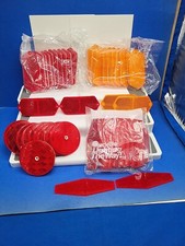 Safety Reflectors 46 Vintage Amber Red Car Truck Trailer Mailbox Truck Lite Nos