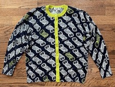 Crown  Ivy Girls Navy Blue Owl Print Button Front Cardigan Sweater Large 12-14