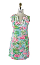 Lilly Pulitzer Harper Sleeveless Shift Dress Cotton  Multi Floridita  Sz S