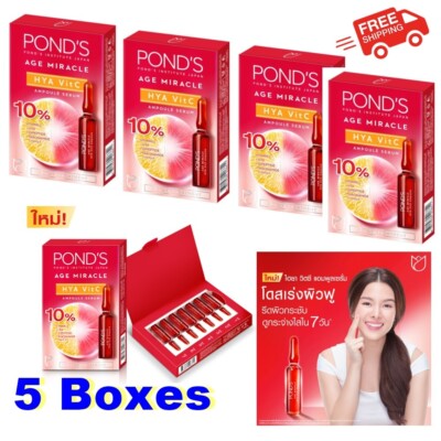 5Boxes Pond's Age Miracle HYA Vit C Serum Treatment Ampoule Healthy Care 1.2ml