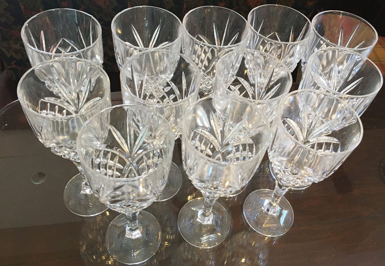 Lead Crystal Shannon DUBLIN 12 Wine Glasses Goblets Godinger Stemware