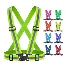 1Pc High Visibility Reflective Adjustable Vest for Running and Night Riding - St