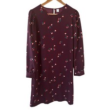 Old Navy Womens Shift Dress Woven Ditsy Floral Long Sleeve Size Large Boho City